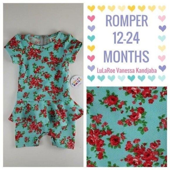 Dot Dot Smile Girls Romper 12-24month NWT Floral - Picture 1 of 1